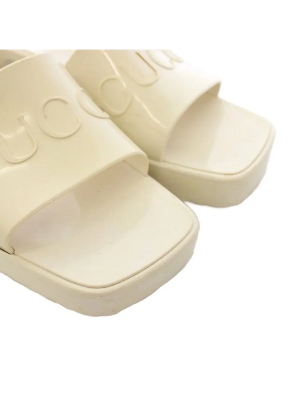 Gucci Rubber Slidesandals Square Heel